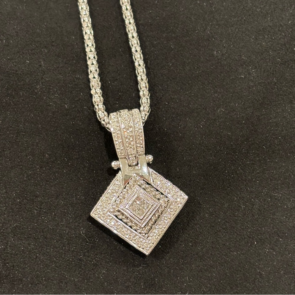 14kt White gold - one karat necklace from Littmans! - Picture 7 of 8